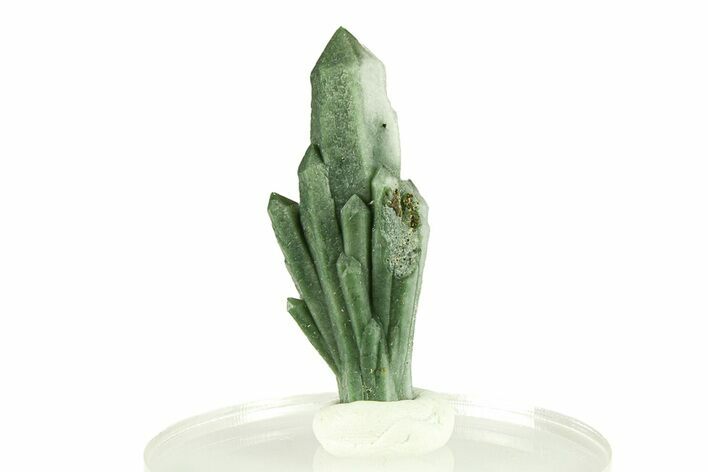 Green Hedenbergite Included Quartz Cluster - Mongolia #294212